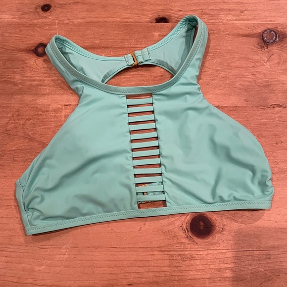 NWOT Red Carter Turquoise Cut Out & Open Back bikini Top XST Boho Beach Festival - Picture 1 of 6